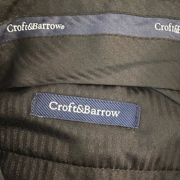 Mens Croft & Barrow Classic Black Trousers/Slacks - Picture 8 of 10